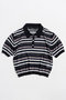 【予約販売】Sheer Border Knit Polo/シアーボーダーニットポロ メゾンスペシャル/MAISON SPECIAL BLK(ブラック)