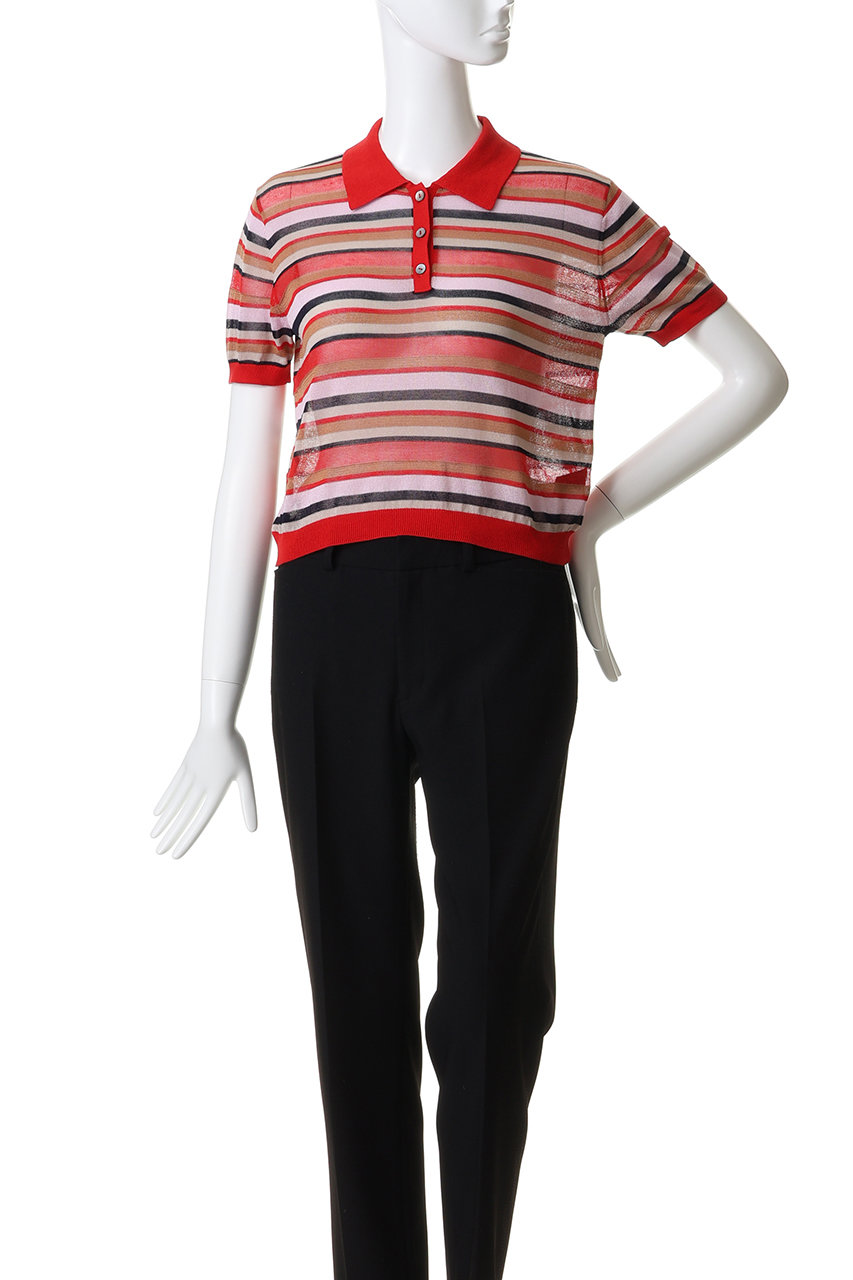 MAISON SPECIAL(メゾンスペシャル)｜Sheer Border Knit Polo/シアー