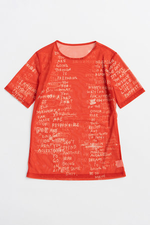 メゾンスペシャル/MAISON SPECIALの【予約販売】Hand-Knit Mesh T-Shirt/ハンドロゴメッシュTシャツ(110100/110102)