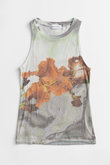 Flower Print Ribbed Tank Top/フラワープリントリブタンクトップ