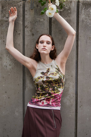 メゾンスペシャル/MAISON SPECIALの【予約販売】Flower Print Ribbed Tank Top/フラワープリントリブタンクトップ(110100/110101)