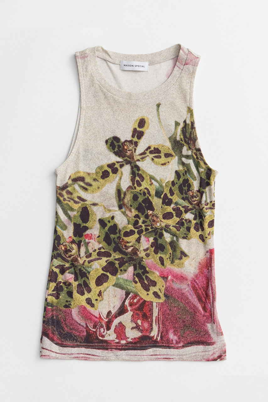 メゾンスペシャル/MAISON SPECIALの【予約販売】Flower Print Ribbed Tank Top/フラワープリントリブタンクトップ(YEL(イエロー)/21261415321)