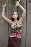 Flower Print Ribbed Tank Top/フラワープリントリブタンクトップ