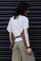 Wrap Pleats Dock T-Shirt/ラッププリーツドッキングTシャツ メゾンスペシャル/MAISON SPECIAL