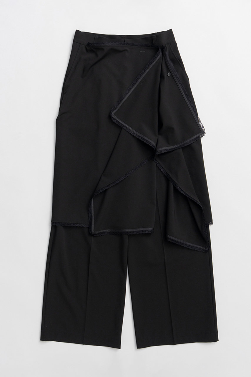 メゾンスペシャル/MAISON SPECIALの【予約販売】Wrap-Draped Skirt Pants/ラップドレープスカートパンツ(BLK(ブラック)/21261465211)
