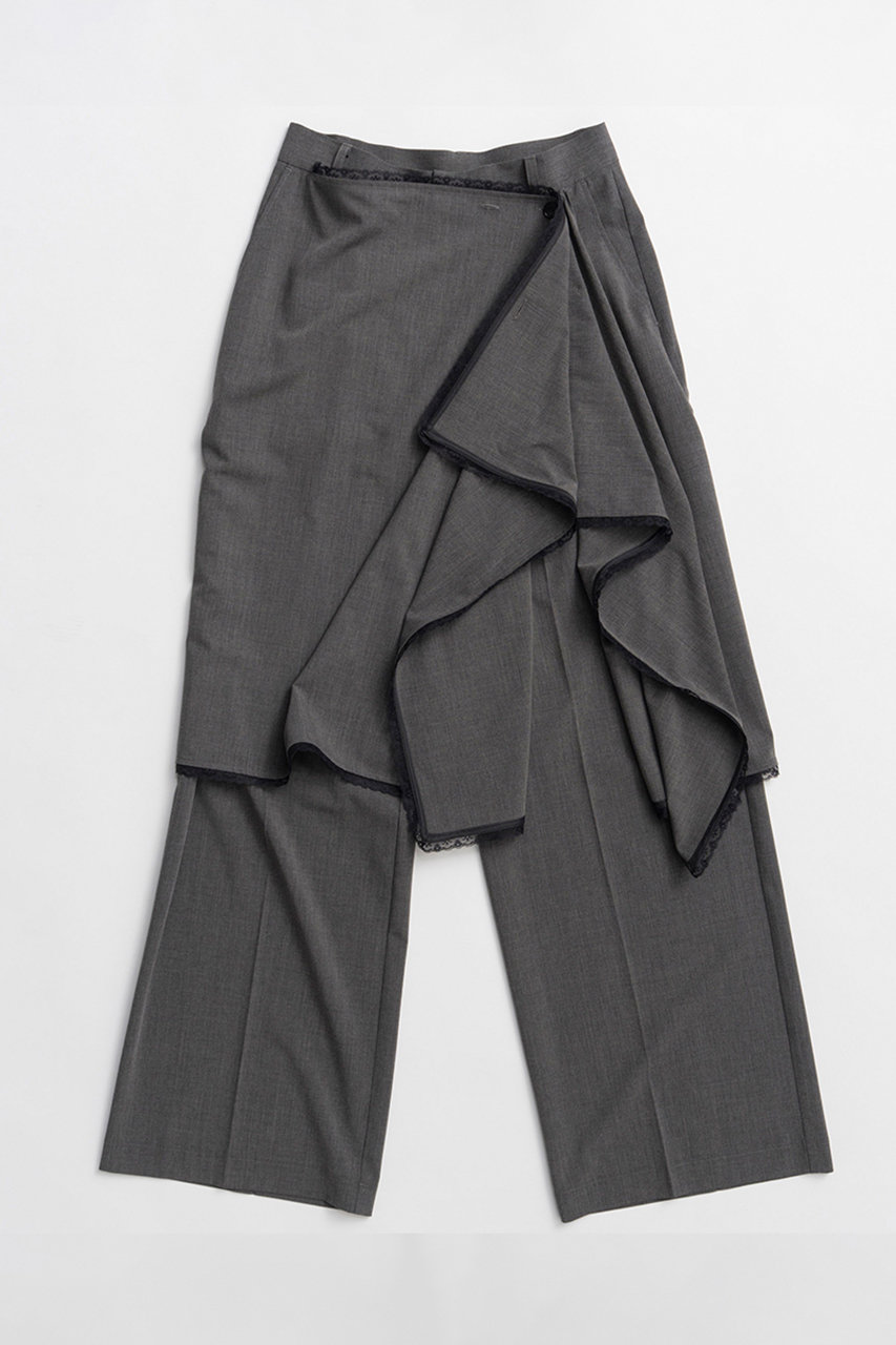 メゾンスペシャル/MAISON SPECIALの【予約販売】Wrap-Draped Skirt Pants/ラップドレープスカートパンツ(GRY(グレー)/21261465211)
