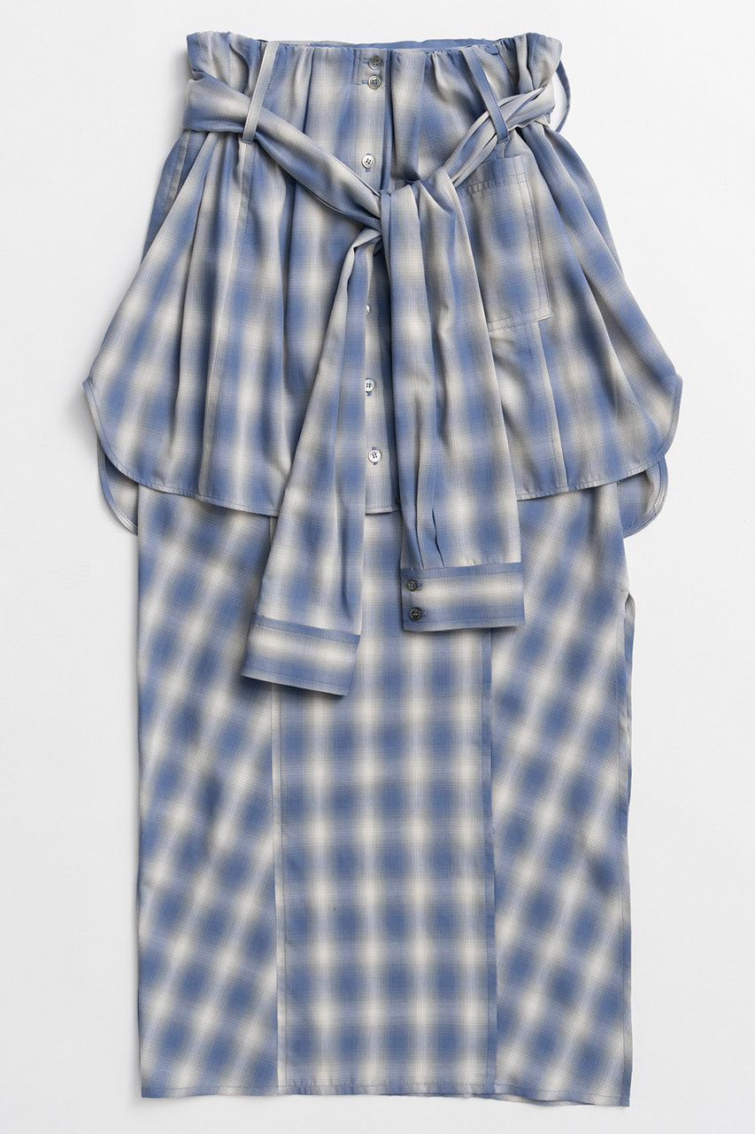 メゾンスペシャル/MAISON SPECIALのShirt-style multi-skirt/シャツライクマルチスカート(BLU(ブルー)/21261515303)