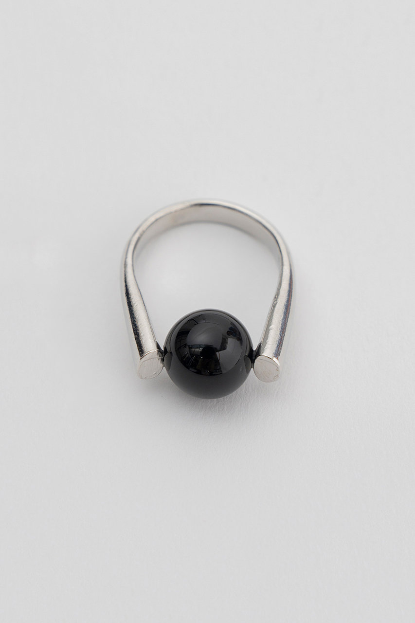 メゾンスペシャル/MAISON SPECIALのHorseshoe Stone Ring/ホースシューストーンリング(BLK(ブラック)/21261665208)