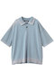 【UNISEX】ハイツイストピグメントブリーチ ニットポロ メゾンスペシャル/MAISON SPECIAL S.BLU(スカイブルー)