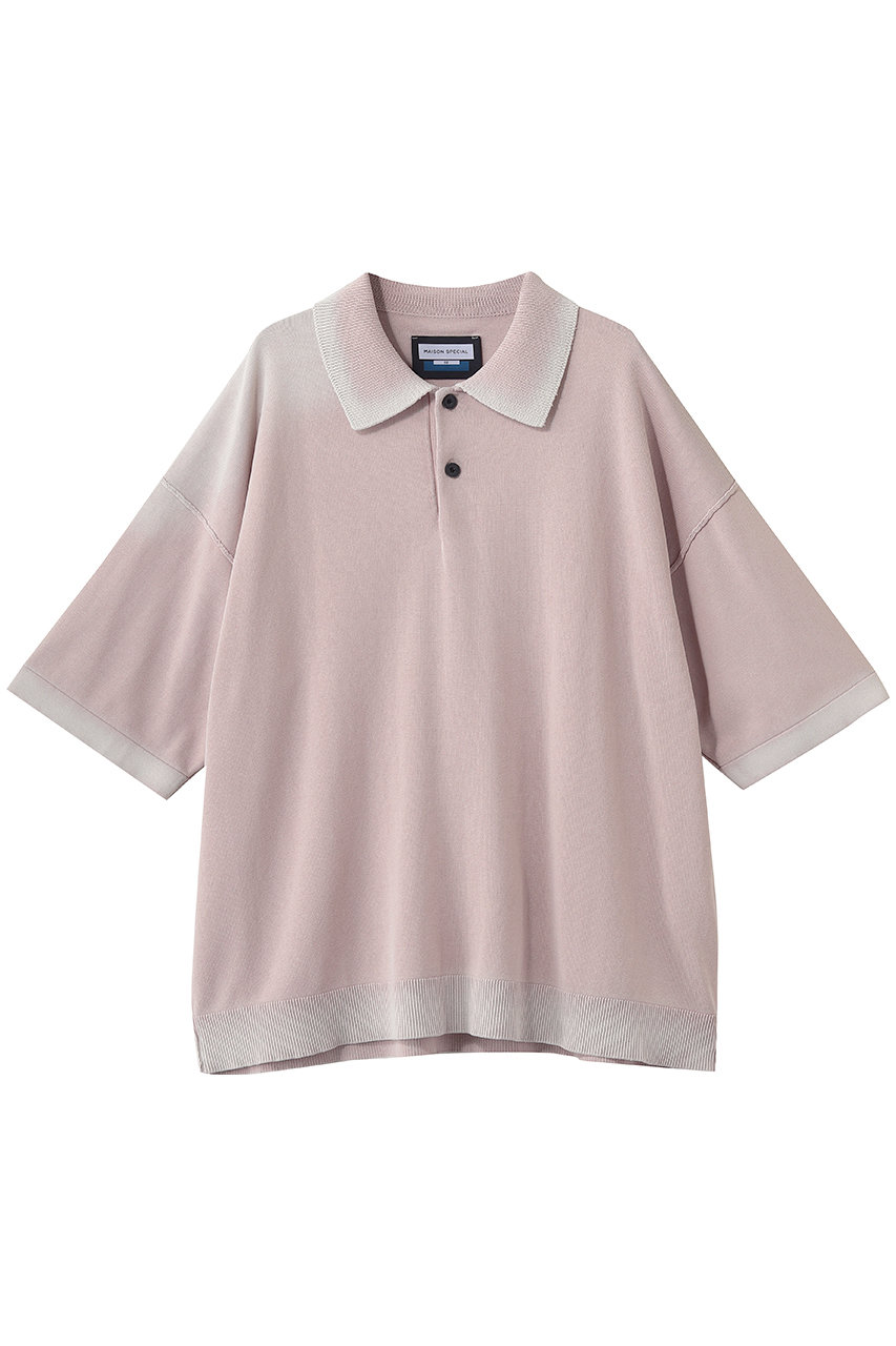 メゾンスペシャル/MAISON SPECIALの【UNISEX】ハイツイストピグメントブリーチ ニットポロ(PNK(ピンク)/11261361327)