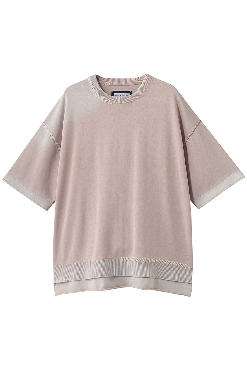 メゾンスペシャル/MAISON SPECIALの【UNISEX】ハイツイストピグメントブリーチ ニットTシャツ(PNK(ピンク)/11261361328)