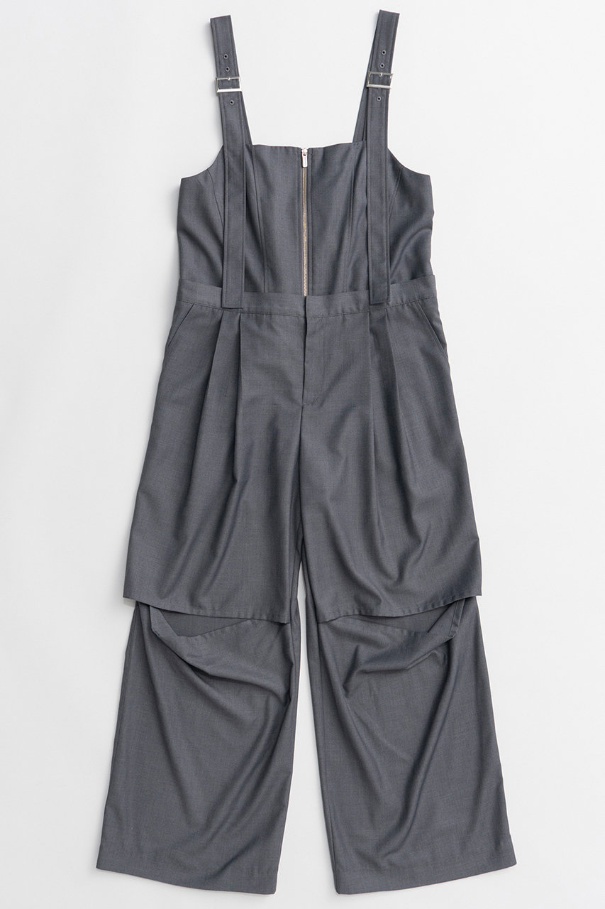 メゾンスペシャル/MAISON SPECIALの【予約販売】Long-strap jumpsuits/ロングストラップジャンプスーツ(GRY(グレー)/21261266001)