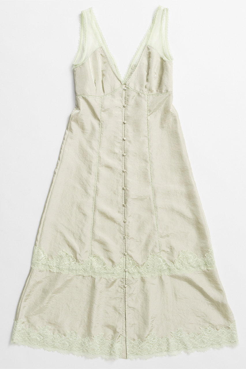 メゾンスペシャル/MAISON SPECIALのSleeveless Lingerie-Style Dress/ノースリーブランジェリーワンピース(M.GRN(ミントグリーン)/21261266306)