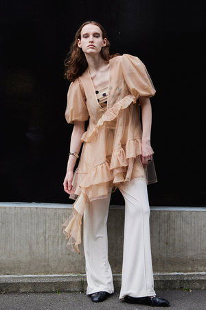 メゾンスペシャル/MAISON SPECIALの【予約販売】Multi-fabric Sheer Tunic/マルチファブリックシアーチュニック(110500/110505)