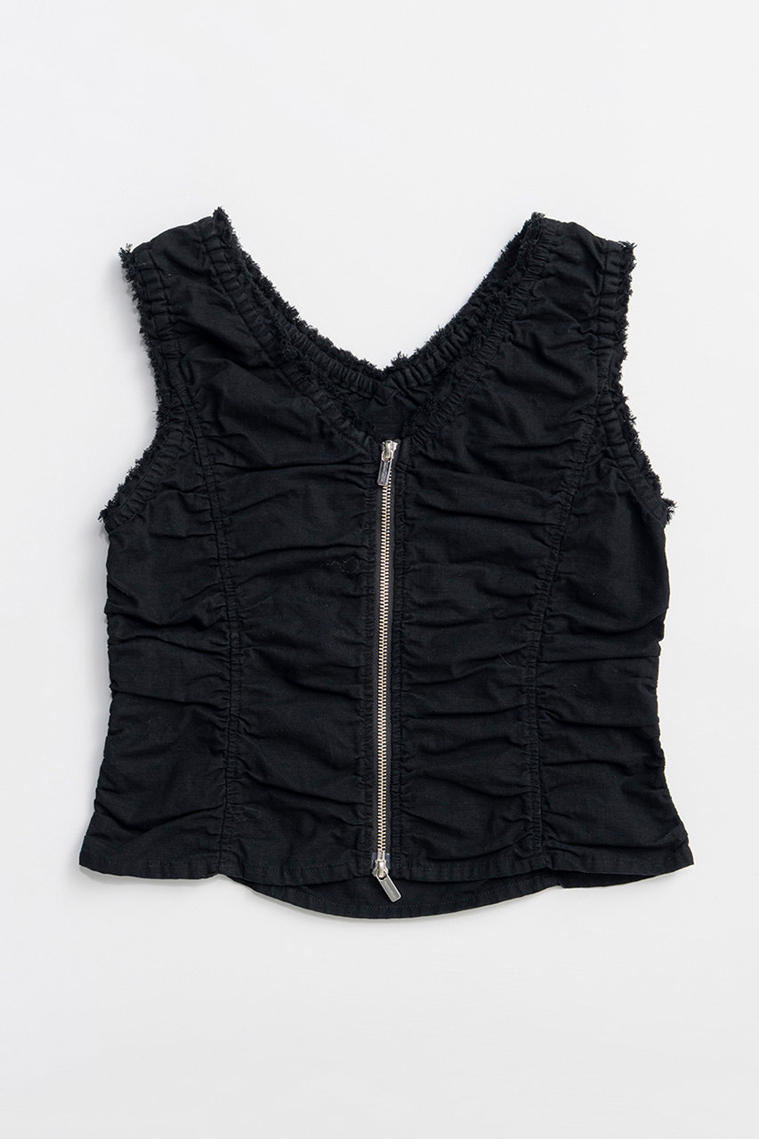 メゾンスペシャル/MAISON SPECIALの【予約販売】Military Gathered TOPs/ミリタリーギャザートップス(BLK(ブラック)/21261316305)