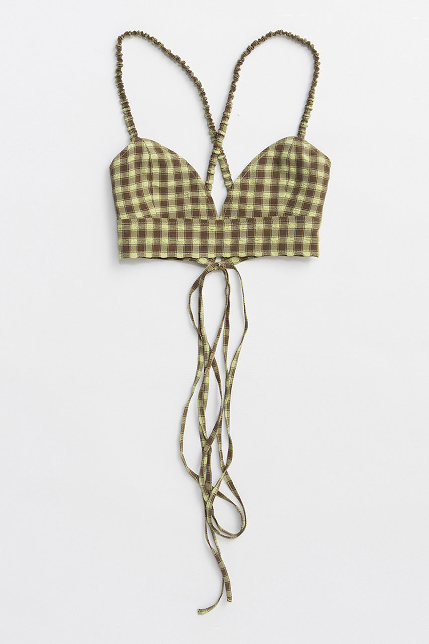 メゾンスペシャル/MAISON SPECIALの【予約販売】Checkered Short Bustier/チェックショートビスチェ(GRN(グリーン)/21261316308)