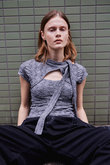 Cut-Out Bow Tie Bolero Layered Top/カットアウトボウタイボレロレイヤードトップ