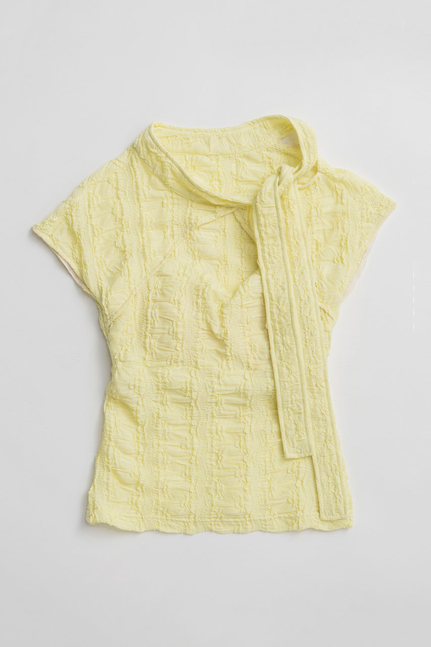 メゾンスペシャル/MAISON SPECIALの【予約販売】Cut-Out Bow Tie Bolero Layered Top/カットアウトボウタイボレロレイヤードトップ(LIME(ライム)/21261415213)