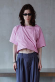 Cashmere Neck Short T-Shirt/カシュクールネックショートTシャツ