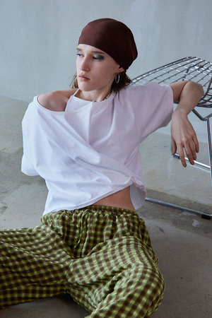 メゾンスペシャル/MAISON SPECIALの【予約販売】Cashmere Neck Short T-Shirt/カシュクールネックショートTシャツ(110100/110102)