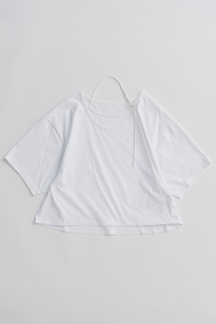 メゾンスペシャル/MAISON SPECIALの【予約販売】Cashmere Neck Short T-Shirt/カシュクールネックショートTシャツ(WHT(ホワイト)/21261415823)