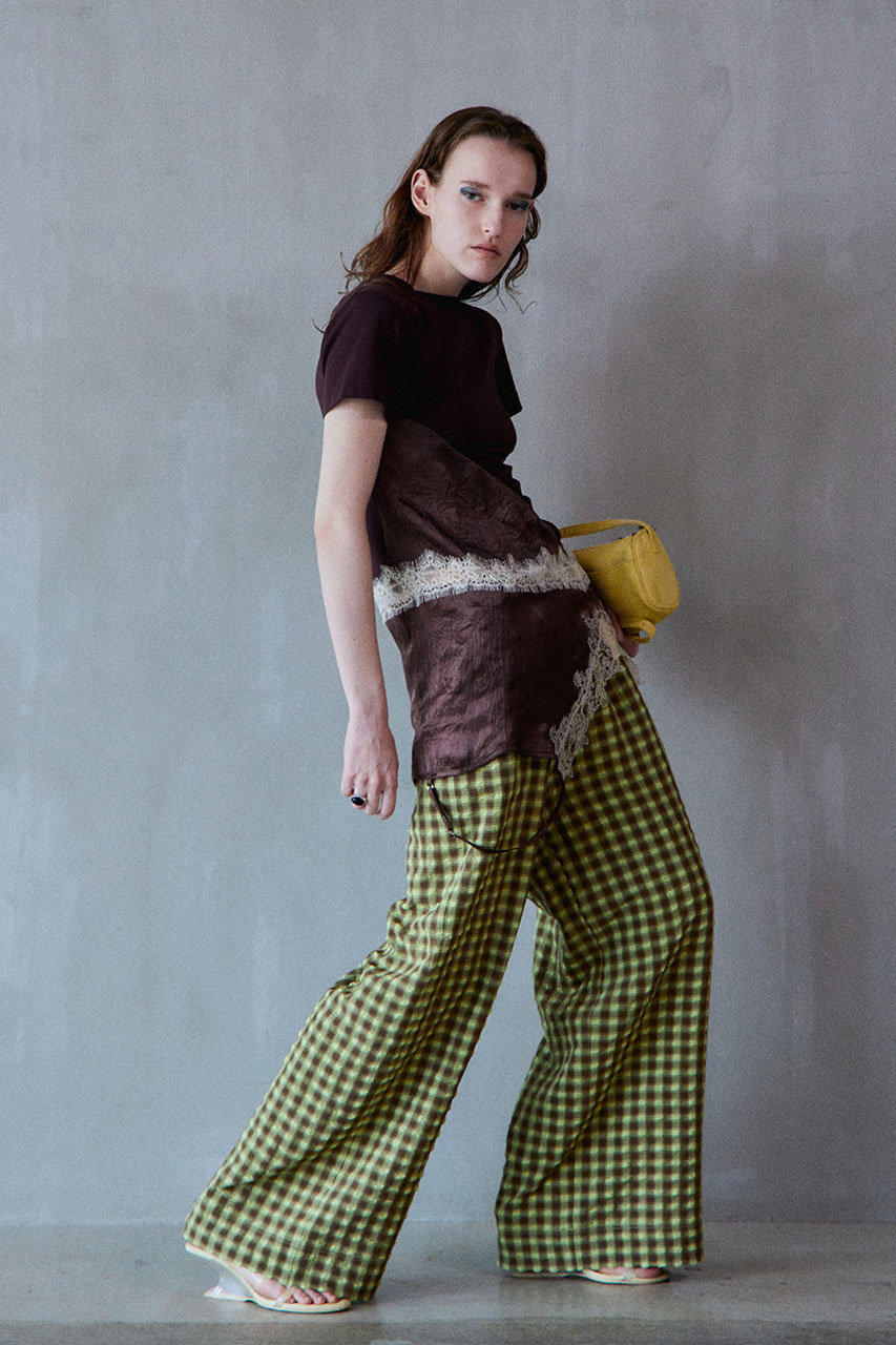 チェックパンツgreen yardsale 値下可 MAISON SPECIAL(メゾンスペシャル)｜【予約販売】Checkered Wide Pants