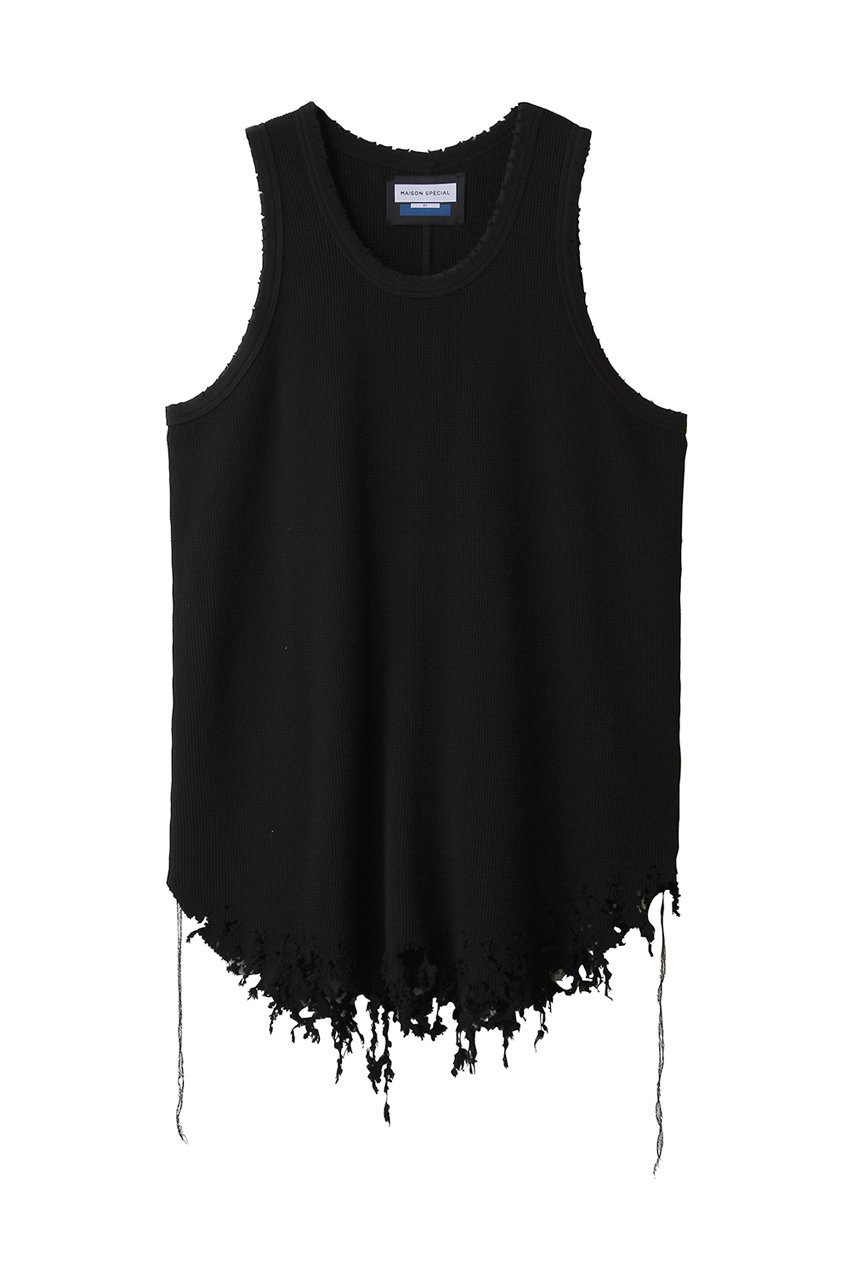 メゾンスペシャル/MAISON SPECIALの【UNISEX】デストロイダメージサーマルタンクトップ(BLK(ブラック)/11261411335)