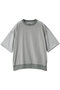 【UNISEX】サテン切替サイドZIP Tシャツ メゾンスペシャル/MAISON SPECIAL G.BGE(グレーベージュ)