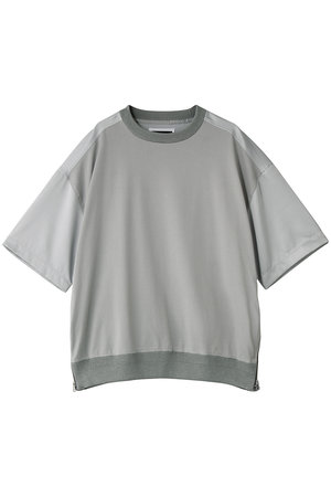 メゾンスペシャル/MAISON SPECIALの【UNISEX】サテン切替サイドZIP Tシャツ
