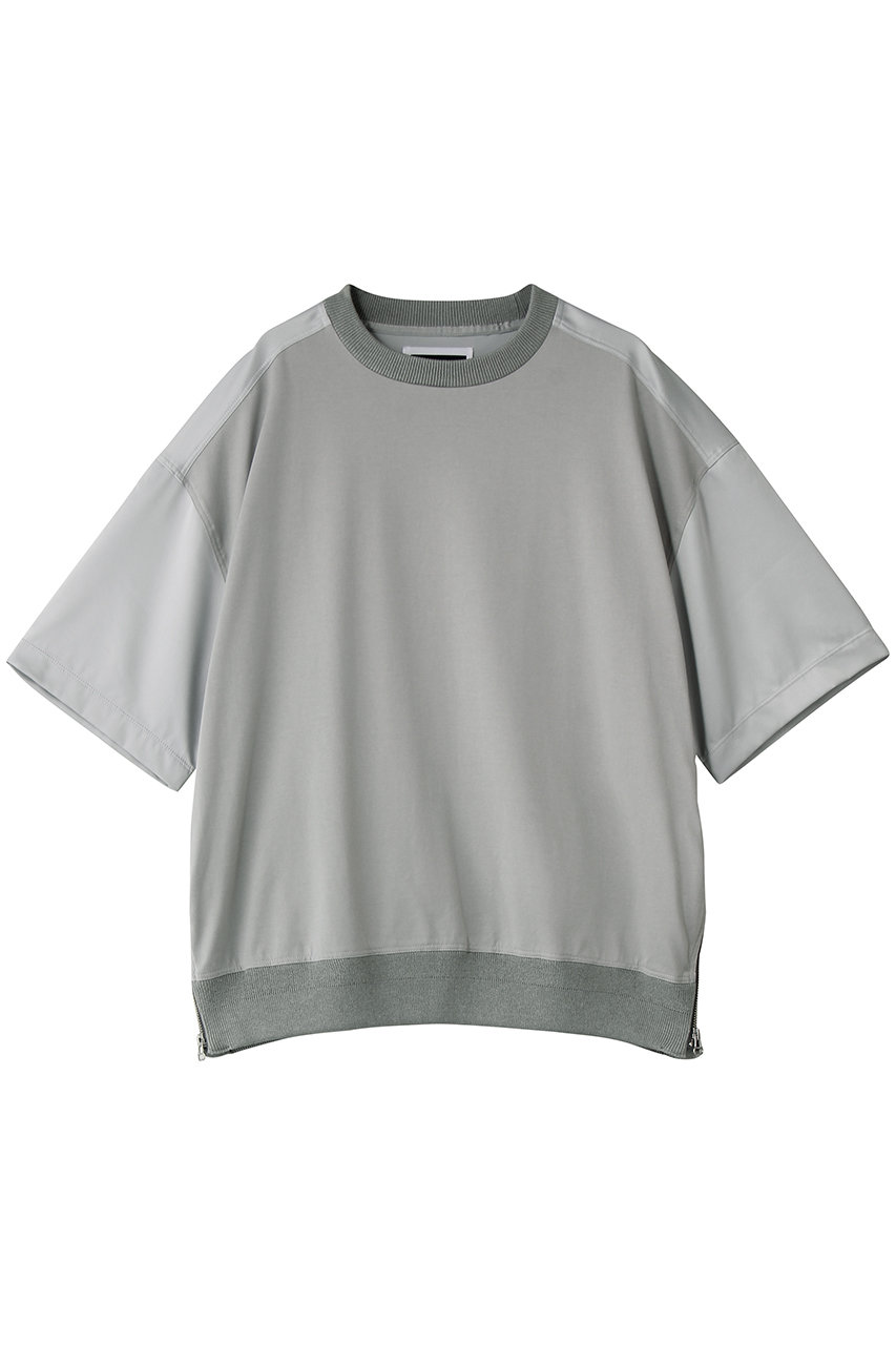 メゾンスペシャル/MAISON SPECIALの【UNISEX】サテン切替サイドZIP Tシャツ(G.BGE(グレーベージュ)/11251411338)