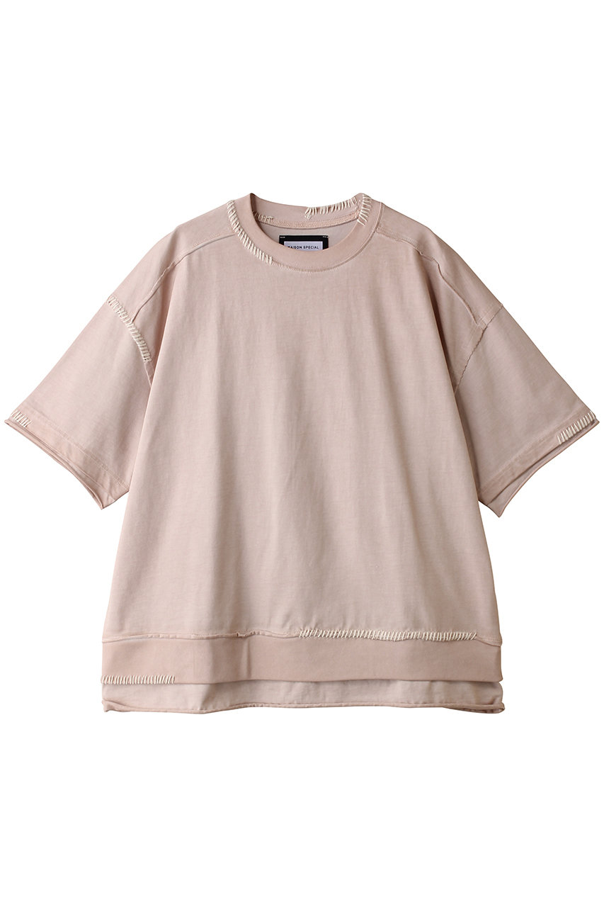 メゾンスペシャル/MAISON SPECIALの【UNISEX】オーバーダイエンブロイダリークルーネックTEE(PNK(ピンク)/11261411348)