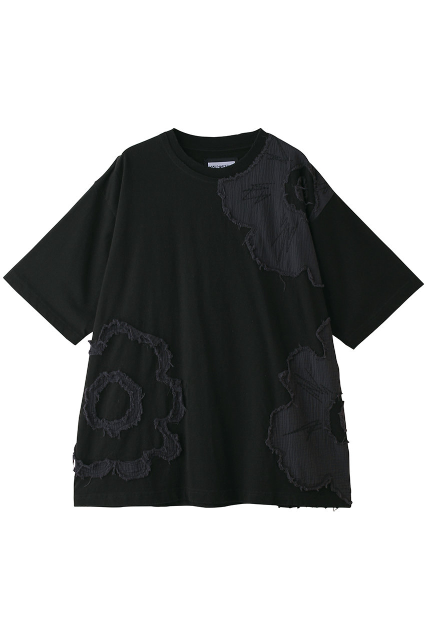 メゾンスペシャル/MAISON SPECIALの【UNISEX】フラワーパッチクルーネックTEE(BLK(ブラック)/11261411707)