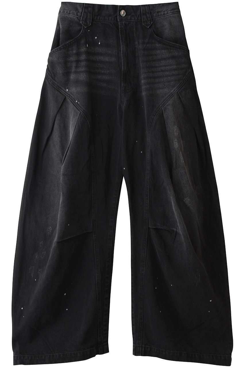 メゾンスペシャル/MAISON SPECIALの【UNISEX】3Dカットデニム ギャザーパンツ(BLK(ブラック)/11261461504)