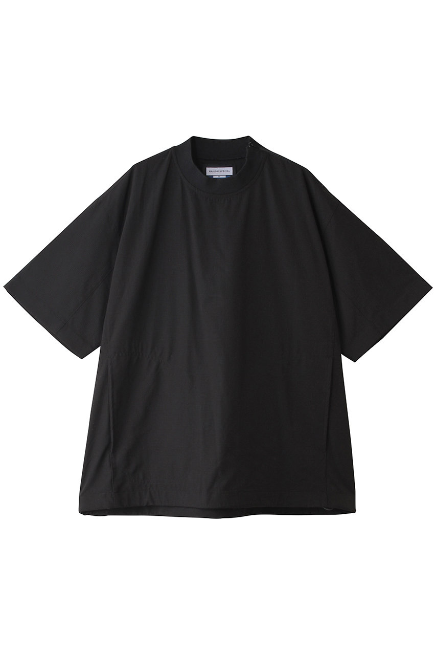 メゾンスペシャル/MAISON SPECIALの【UNISEX】DOTMESH 布帛TEE S/S(BLK(ブラック)/11261311636)