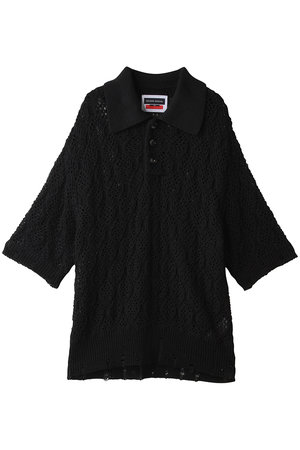 メゾンスペシャル/MAISON SPECIALの【UNISEX】シアーレースメッシュ ニットポロシャツ(110400/110404)