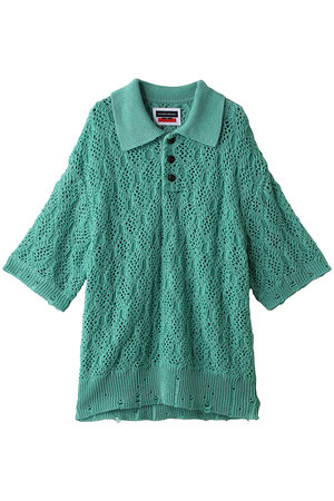 メゾンスペシャル/MAISON SPECIALの【UNISEX】シアーレースメッシュ ニットポロシャツ(110400/110404)