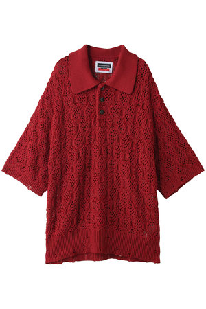 メゾンスペシャル/MAISON SPECIALの【UNISEX】シアーレースメッシュ ニットポロシャツ(110400/110404)