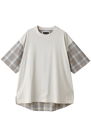 メゾンスペシャル/MAISON SPECIALの【UNISEX】異素材切替 チェックコンビネーション S/S TEE(110100/110102)
