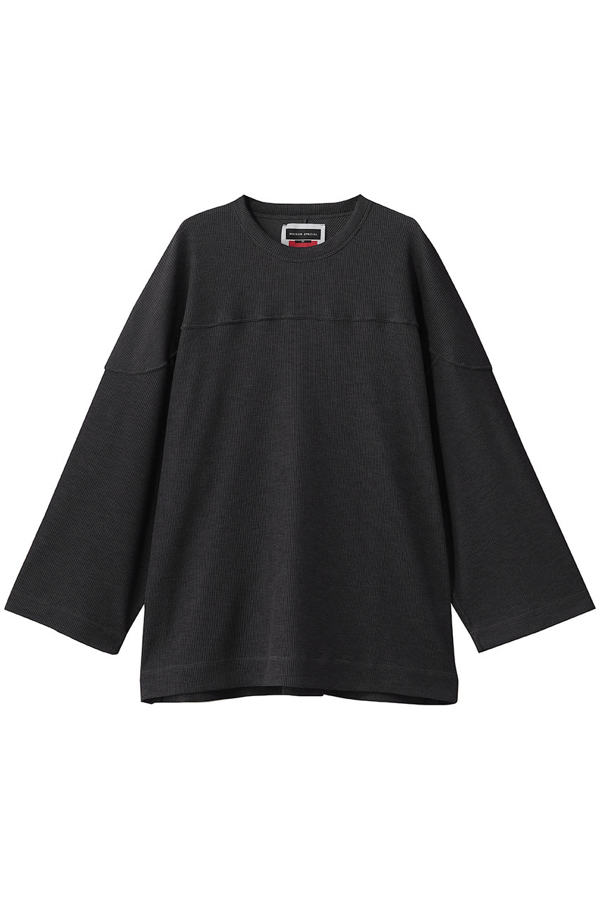 メゾンスペシャル/MAISON SPECIALの【UNISEX】DRYワッフル フットボールTEE(C.GRY(チャコールグレー)/11261411354)
