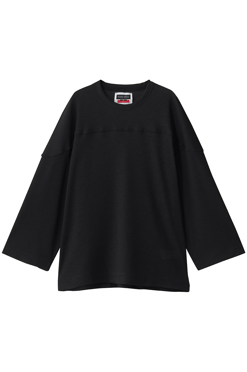 メゾンスペシャル/MAISON SPECIALの【UNISEX】DRYワッフル フットボールTEE(BLK(ブラック)/11261411354)