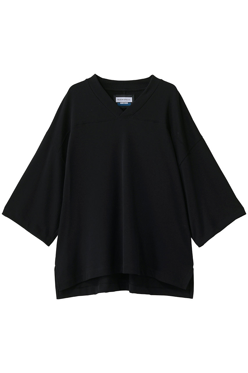 メゾンスペシャル/MAISON SPECIALの【UNISEX】SUVIN BREND ハイツイストミニ裏毛 ホッケーTEE(BLK(ブラック)/11261411339)