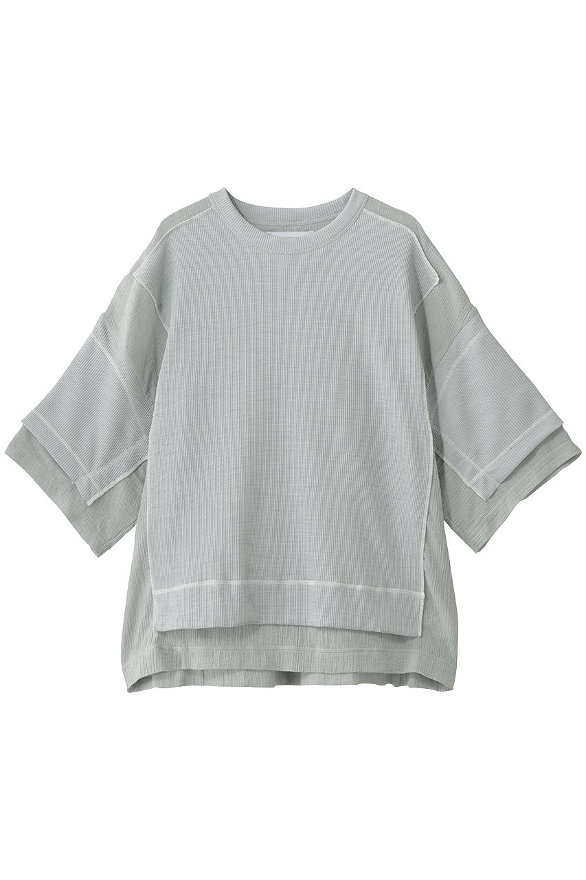 メゾンスペシャル/MAISON SPECIALの【UNISEX】異素材ドッキング DRYワッフル S/S TEE(L.GRY(ライトグレー)/11261411353)