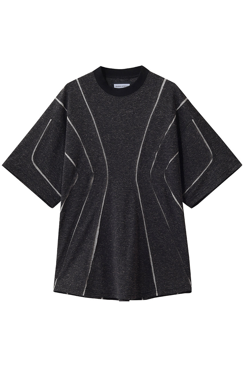 メゾンスペシャル/MAISON SPECIALの【UNISEX】スラブミックスジャージー ツギハギTEE S/S(BLK(ブラック)/11261411502)