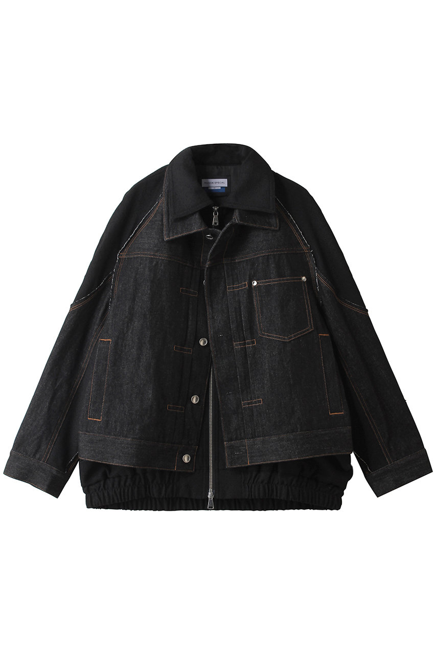 メゾンスペシャル/MAISON SPECIALの【UNISEX】レイヤリングトラッカージャケット(BLK(ブラック)/11261211605)