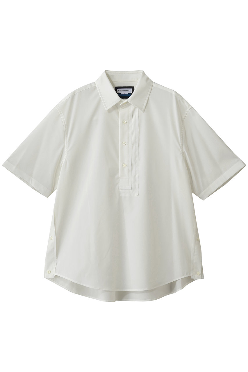 メゾンスペシャル/MAISON SPECIALの【UNISEX】アシンメトリーフロント S/Sプルオーバーシャツ(WHT(ホワイト)/11261311511)