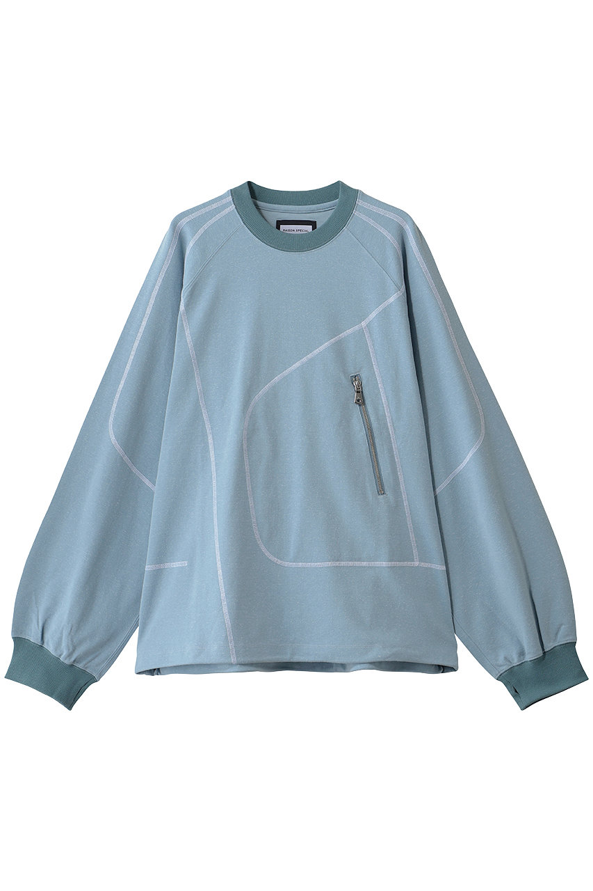 メゾンスペシャル/MAISON SPECIALの【UNISEX】スラブ天竺 ファスナーディテール ラグランTEE(L.BLU(ライトブルー)/11261411504)