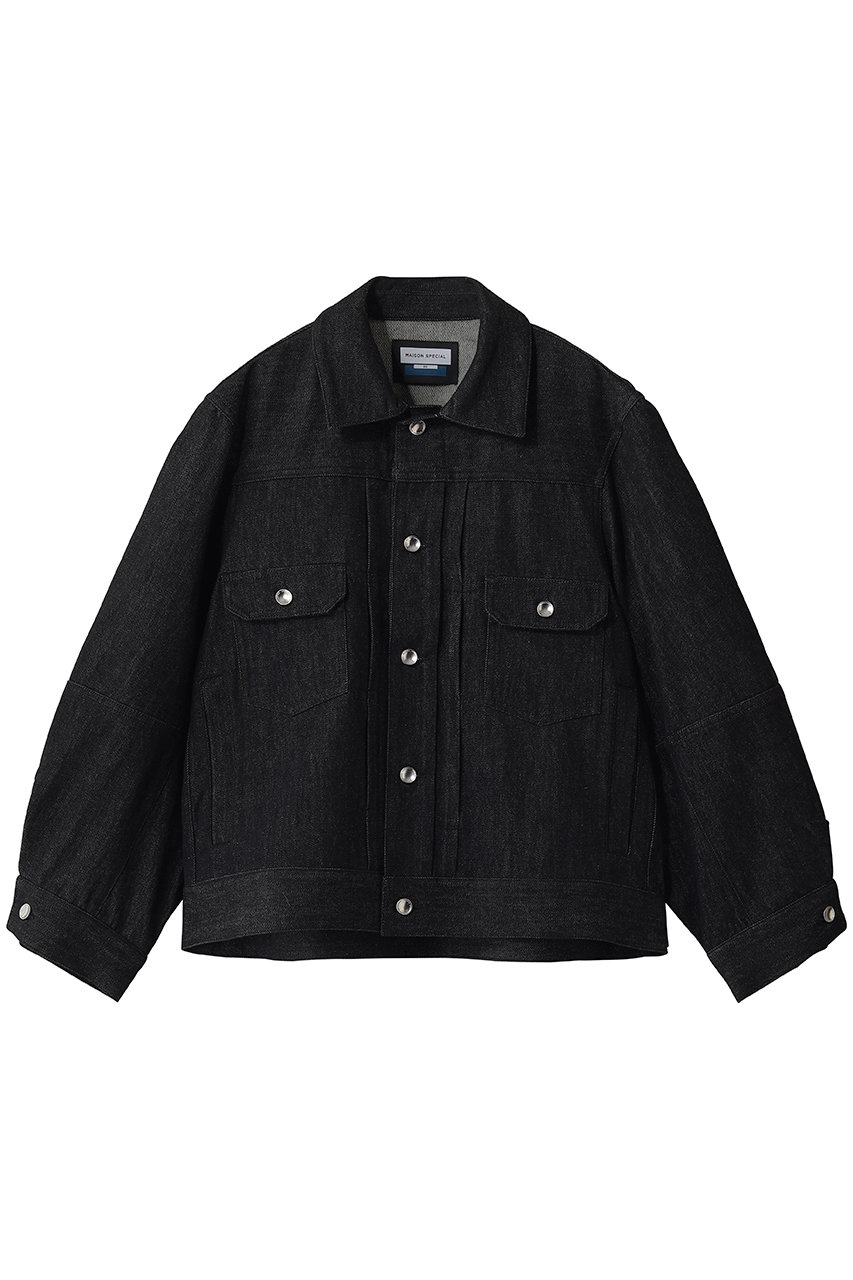 メゾンスペシャル/MAISON SPECIALの【UNISEX】オボイドスリーブ トラッカージャケット(BLK(ブラック)/11262211601)
