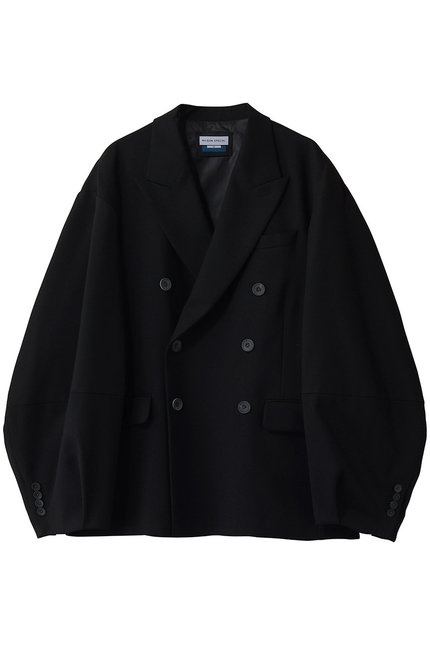 メゾンスペシャル/MAISON SPECIALの【UNISEX】オボイドスリーブ  6BダブルテーラードJKT(BLK(ブラック)/11262111603)