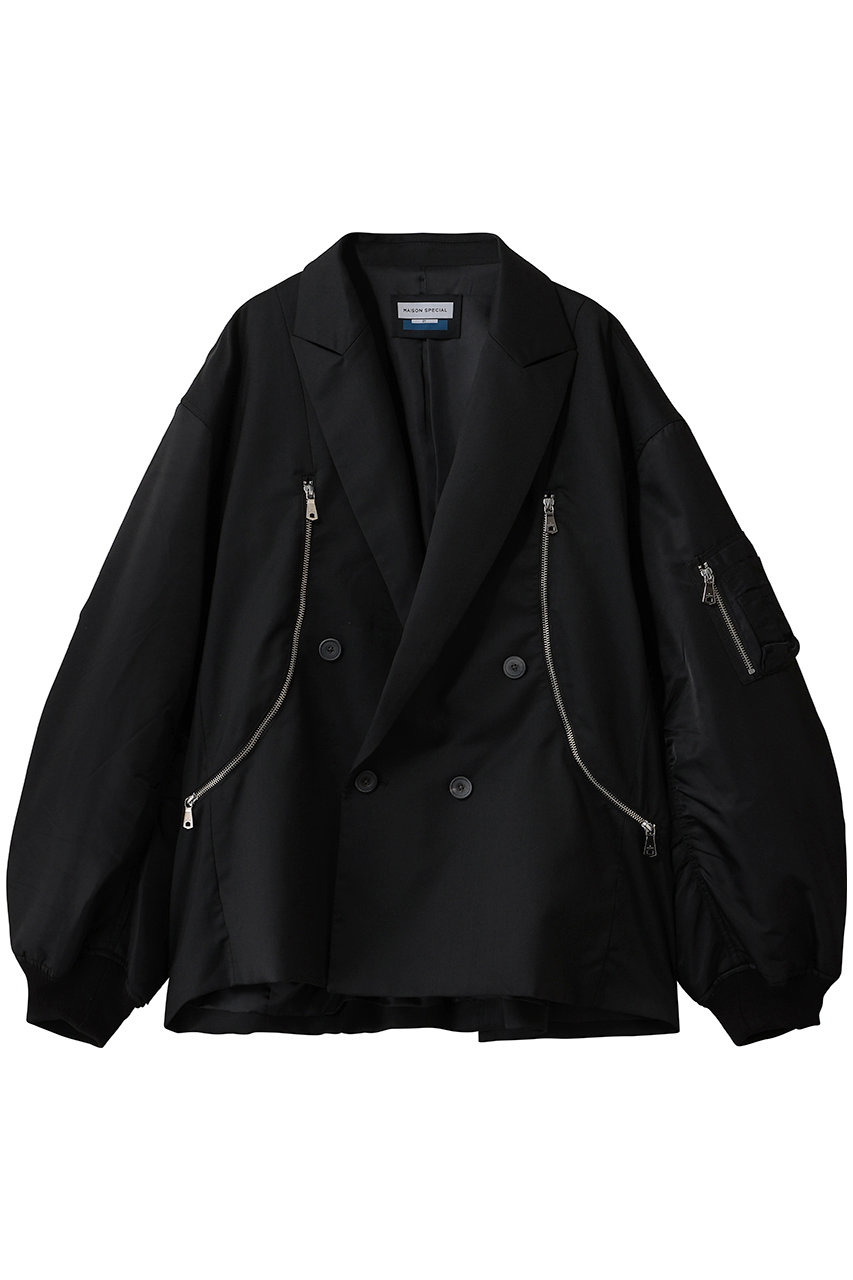 メゾンスペシャル/MAISON SPECIALの【UNISEX】MA-1ドッキングジャケット(BLK(ブラック)/11262111601)