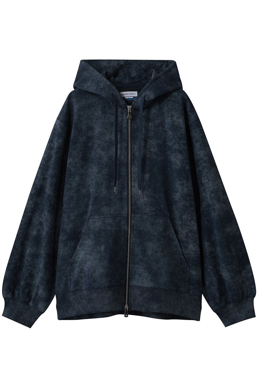 メゾンスペシャル/MAISON SPECIALの【UNISEX】グランジダメージ ZIPパーカー(NVY(ネイビー)/11262411603)